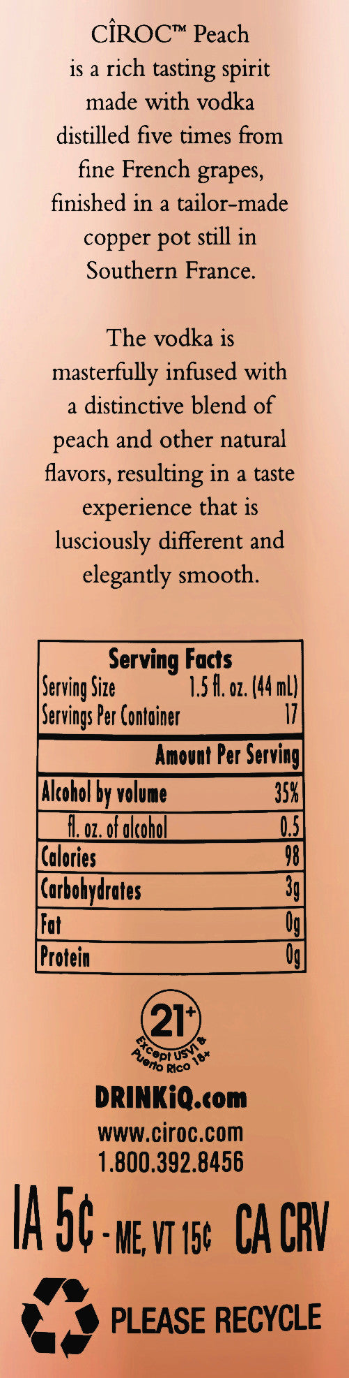 Ciroc Peach 750 ml