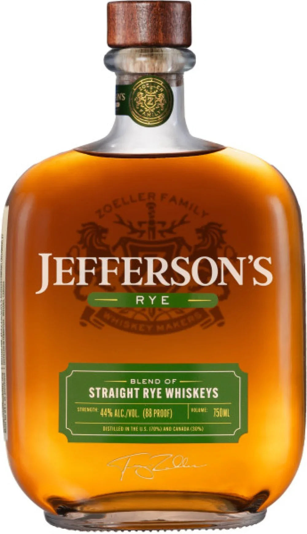 Jefferson's Rye Whiskey 88 750 ml - Captain Caskwell