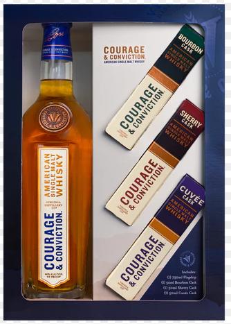 Virginia Distillery Co Courage and Conviction American Single Malt Gift Set /w 50ml 750 ml