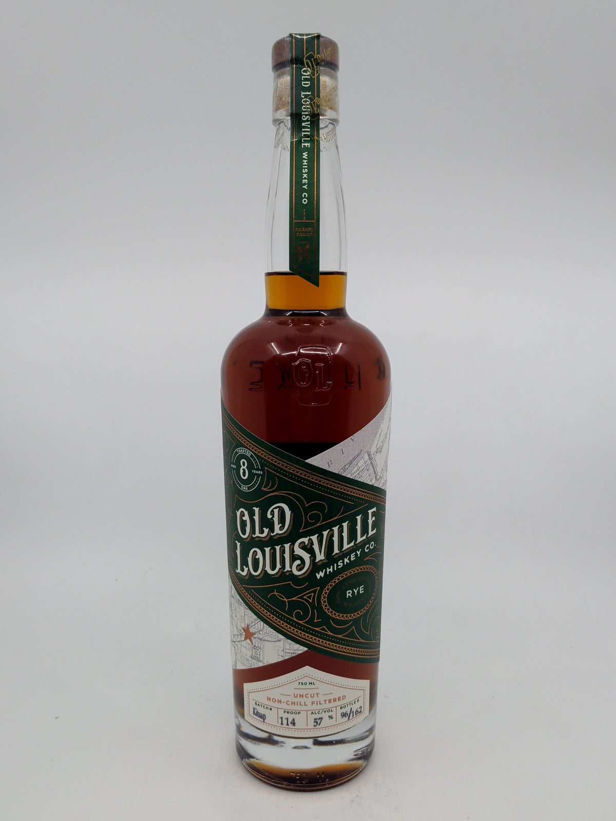Old Louisville Straight Rye Whiskey Uncut Batch #Kitsap 8 year 750 ML